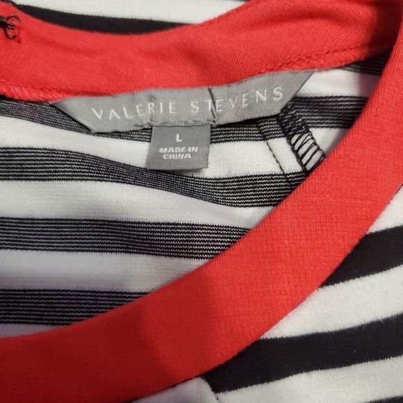 Valerie Stevens Women's Striped Sleeveless Pockets Dress L - Picture 5 of 6